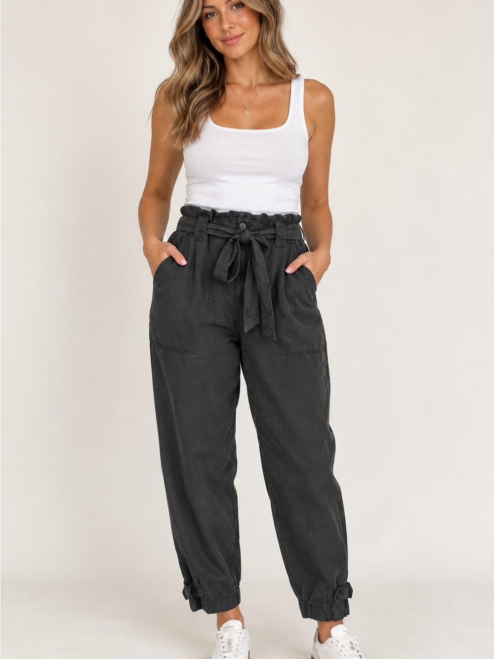 Banana Republic Charcoal Paperbag Cargo Joggers